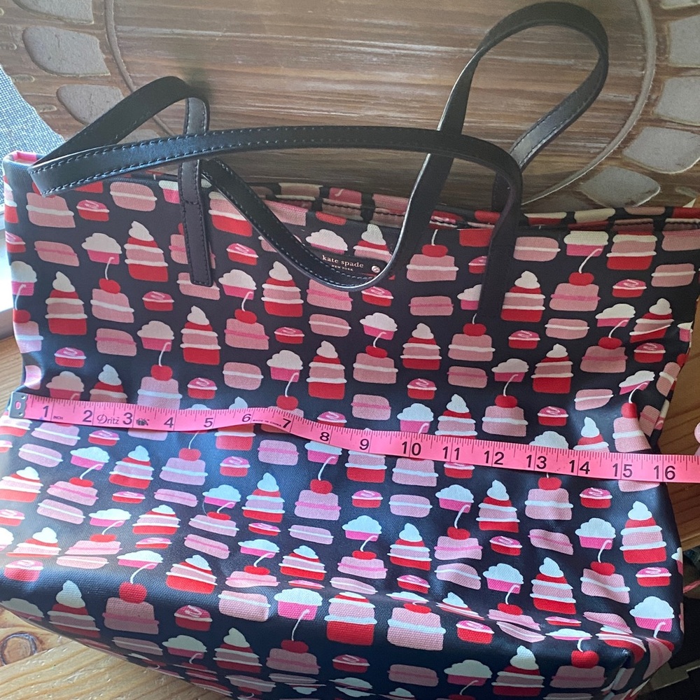 Kate Spade Black and Pink Cake Print Tote - Picture 5 of 6